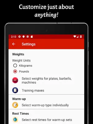 PERSEUS Workout Gym Log android App screenshot 0