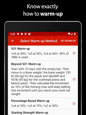 PERSEUS Workout Gym Log android App screenshot 1